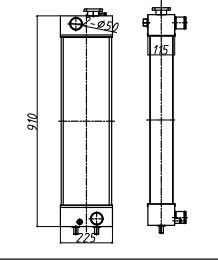 PC138-2 कोमात्सु खुदाई रेडिएटर 225 मिमी चौड़ा 22B-03-13110